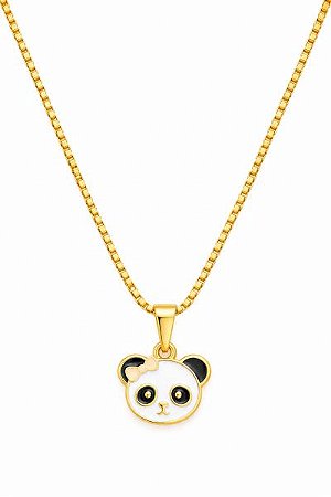 Colar Infantil Panda Dourado