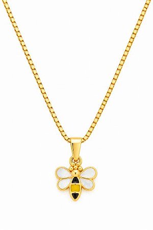 Colar Infantil Abelha Dourado
