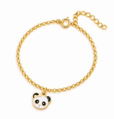 Pulseira Infantil Panda Dourado