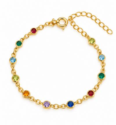 Pulseira Infantil Colorida Dourado