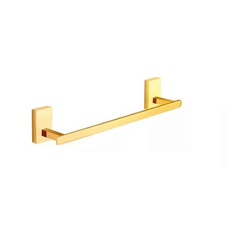 Porta Toalha De Banho Barra 30cm Em Metal Dourado Gold