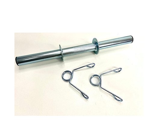 Barra Para Halteres Tubular 40cm  galvanizada com Presilhas