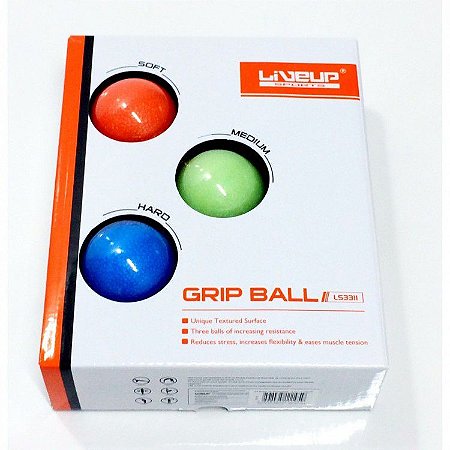 Kit Grip Ball - Bolas de Aperto , Leve , Médio e Forte , 5cm
