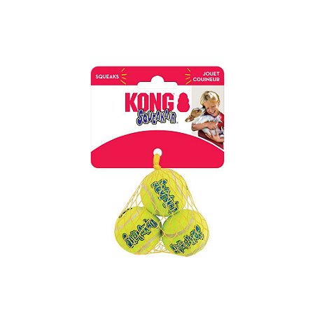 Kit com 3 bolas de tênis Kong SqueakAir Pequenas para Cães