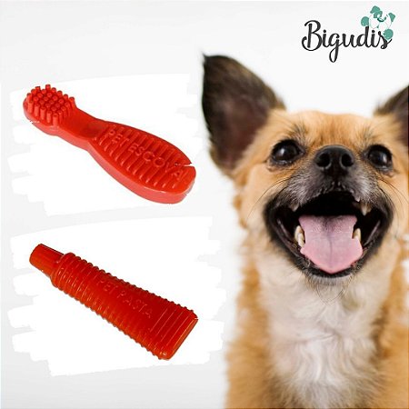 KIT com 2 Mordedores para Cães com Mordida Forte (1 Pet Escova + 1 Pet Pasta)