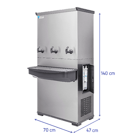 BEBEDOURO INDUSTRIAL 100L INOX RESIST COM 2 VALVULAS JATO PRESSAO (1NATURAL) 127V  - CANOVAS