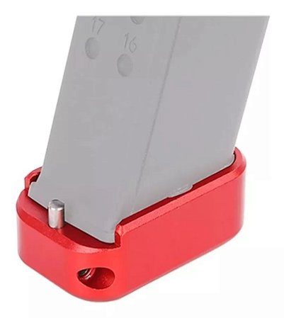 Bumper CNC Extensor Prolongador Alumínio Glock Ipsc -vermelho