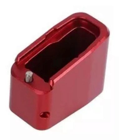 Bumper CNC Extensor Prolongador Alumínio Glock Ipsc - Vermel