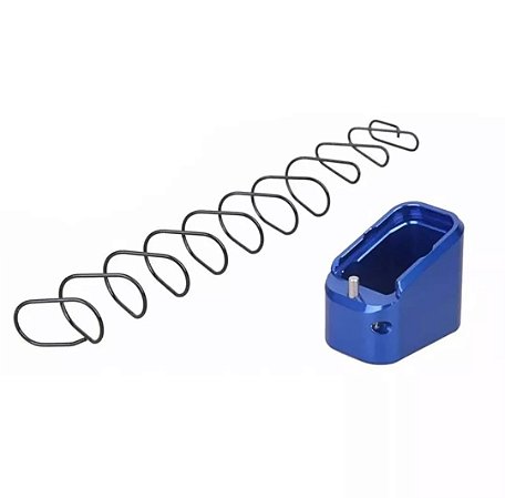 Bumper CNC Extensor Prolongador Alumínio Glock Ipsc - Azul