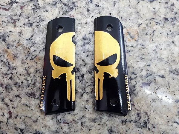 Cabo Talas Colt 1911 Std. (O) Tailandesa Justiceiro ( Punisher ) Preto com Dourado