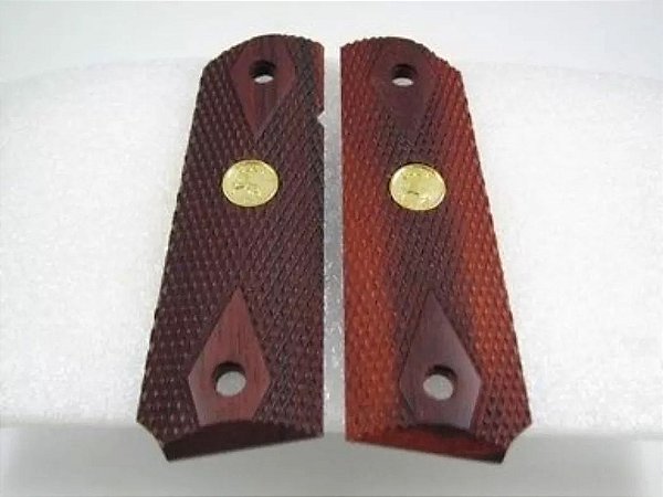 Cabo Talas Colt 1911 Std. (N) Tailandesa Madeira de Lei com Logo Dourado