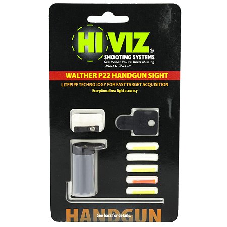 Massa de Mira HIVIZ de Fibra 3 cores para Walther P22