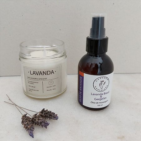 Kit Super Special Lavanda- Óleo de massagem e vela