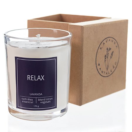 Vela aromática com óleo essencial de lavanda - Relax