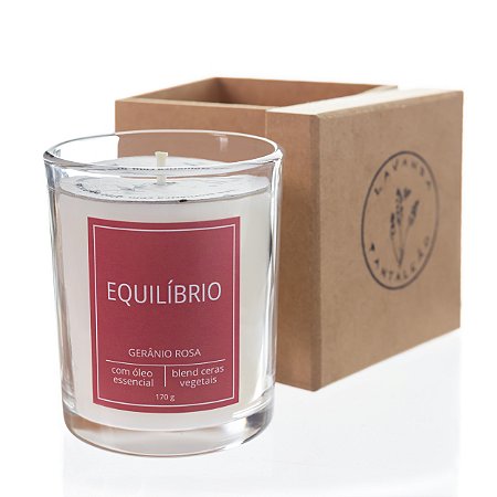 Vela aromática com óleo essencial de gerânio - Equilíbrio