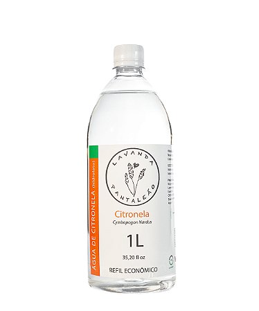 Água floral de citronela (hidrolato)- Refil Econômico 1L