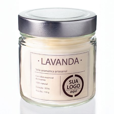 Vela aromática com óleo essencial cromo - Brinde corporativo ou festa personalizado