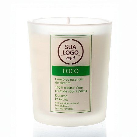 Vela aromática com óleo essencial vidro - Brinde corporativo ou festa personalizado