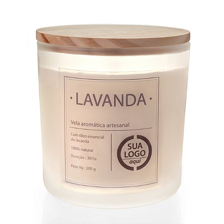 Vela aromática com óleo essencial fosco - Brinde corporativo ou festa personalizado