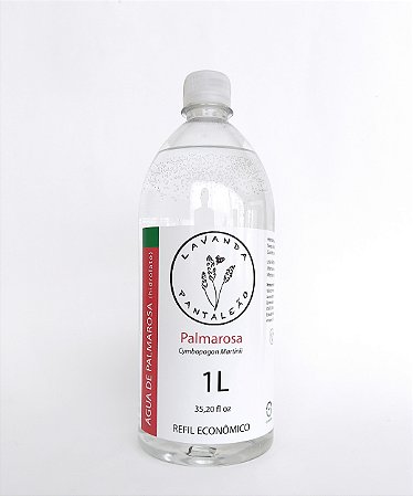Água floral de palmarosa (hidrolato) - Refil Econõmico 1 Litro