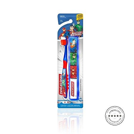 Escova de dente + Estojo dos Heróis da Liga da Justiça -  Leve para Escola - Azul