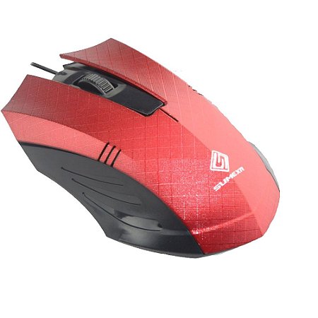 Mouse Óptico com fio USB - Sumexr - FX79 - Vermelho/Preto/Cinza/Azul