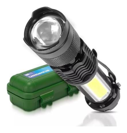 Mini Lanterna Luminária Zoom Recarregável Usb Estojo