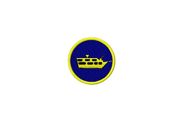 Distintivo Bordado de Gorro Colorido - Centro de Embarcações - Navegação Fluvial