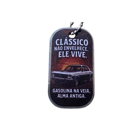 Colar Militar Dog Tag Colorida Carro Antigo