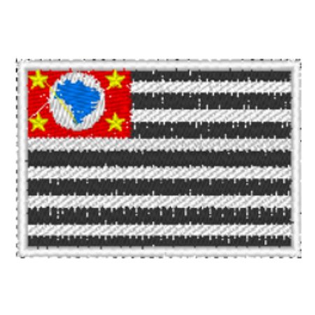 Patch Bordado Bandeira de São Paulo Colorida 6,5 x 4,5cm