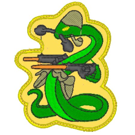 Patch Bordado FEB Cobra Atirando 5,6 x 7,1cm