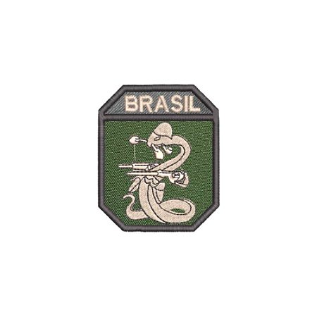 Patch Bordado FEB COBRA 7,0 x 8,5 Baixa Visibilidade