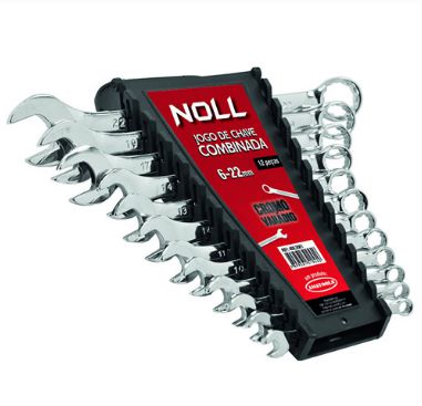 Jogo de Chaves Combinadas - 6 a 22 mm - Contém 12 peças - Marca Noll