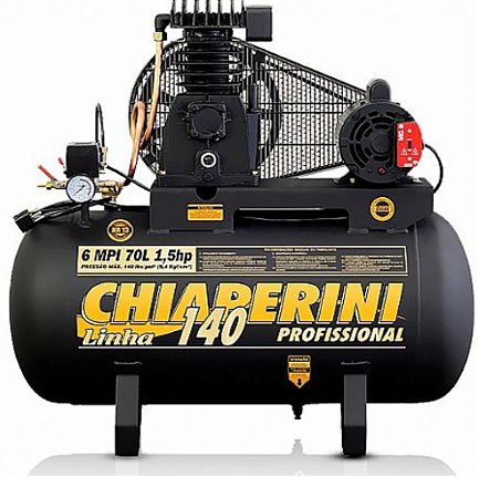 Compressor de Ar de Média Pressão 6 pés/70L - Motor Monofásico de 1.5 HP
