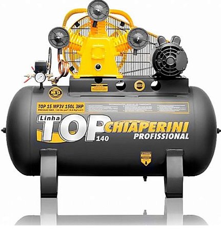 Compressor de Ar de Média Pressão Linha Top 15 pés/150L - Motor Monofásico 3HP