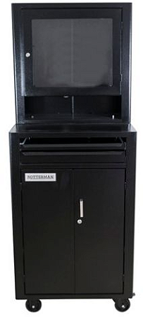 Rack fechado para computador com visor de acrílico - Preto