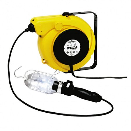 Carretel com Lâmpada 220V com 14M de Cabo Elétrico e 1-5M de Cabo Alimentação Automático Blindado
