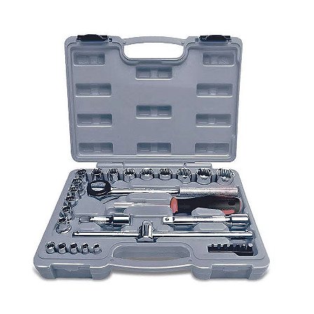 Jogo de Soquete Estriado e Acessórios 31 Peças Noll 405,0001