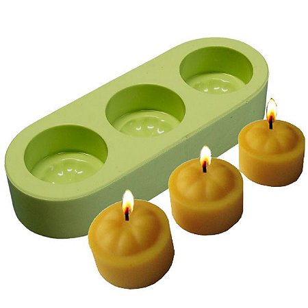 Molde de Silicone para Velas e Sabonetes Artesanais Rechauds 3 Cavidades