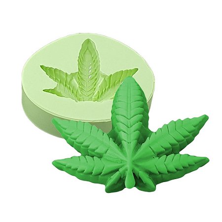 Molde de Silicone para Velas e Sabonetes Artesanais Folha Cannabis