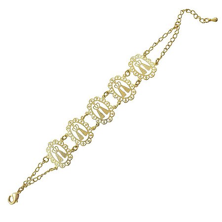 Pulseira NSra Aparecida banhada a ouro 18k