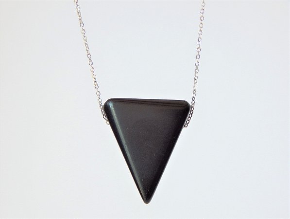 Colar Difusor Pessoal Triângulo - Obsidiana