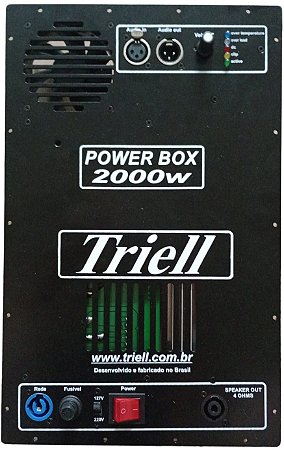 Amplificador para Ativar Caixa Power Box 2000 Inbox 2 Ohms  bivolt