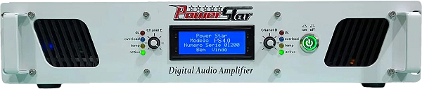 Potência amplificador de áudio powerstar PS4.0 4000w rms 2 ohms – bivolt automático