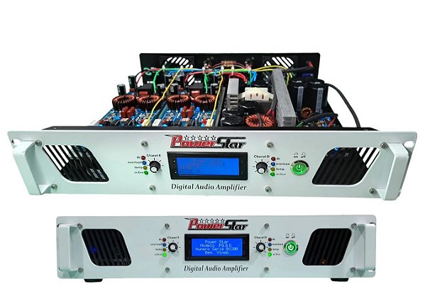potencia amplificador de audio powerstar PS8.0 - 8.000 watts - 4 ohms – bivolt automático