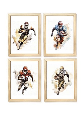 Kit quadro infantil  futebol americano decorativo quarto criança bebê enxoval infantil menino