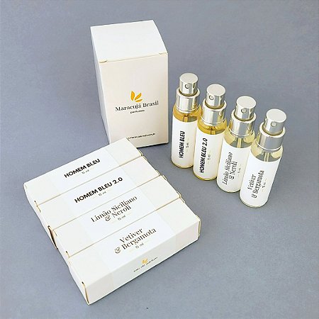 Conjunto Q4 com 4 Mini Perfumes Masculinos (4 x 15ml)