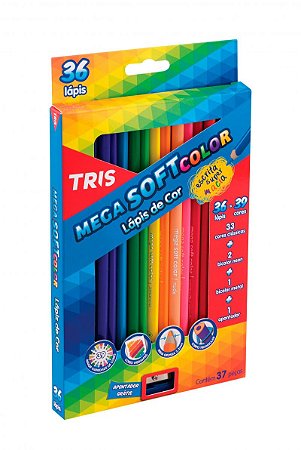 Lápis De Cor Mega Soft Color 36 Cores- Tris