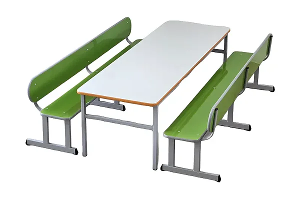 CONJUNTO REFEITÓRIO ESCOLAR COM ENCOSTO