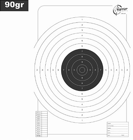 100 Alvos Pontuação - Offset 90 Grs - Airsoft - Cód A100